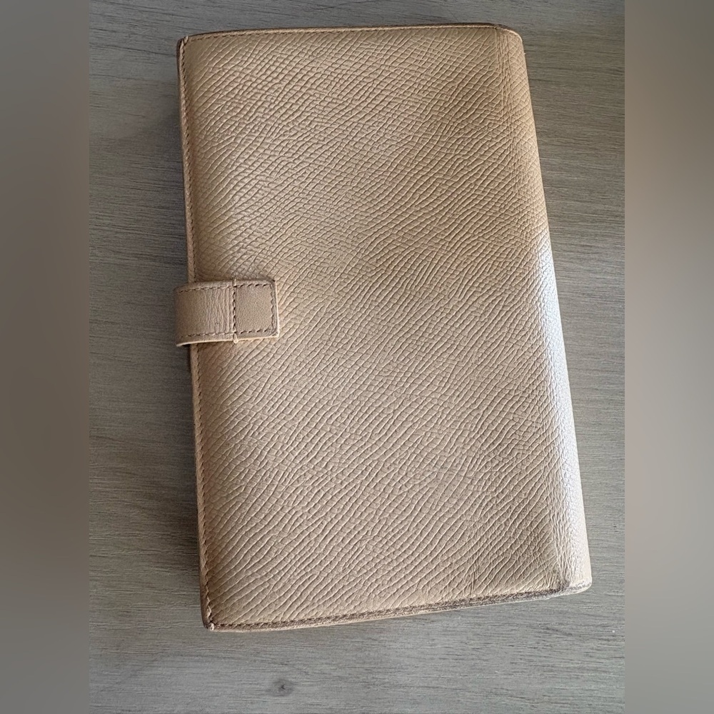 Celine Strap Continental  grained Calfskin  Wallet,Beige / Light Taupe - Picture 4 of 15